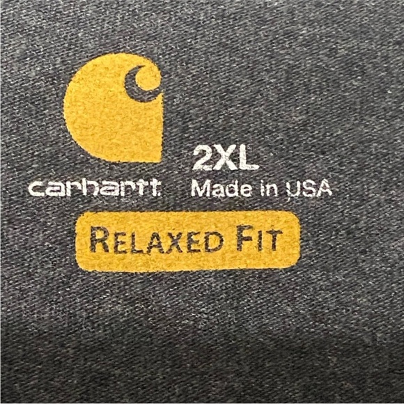 Men’s Carhartt Logo T-shirt Relaxed Fit Charcoal Grey Size 2XL - Picture 3 of 5